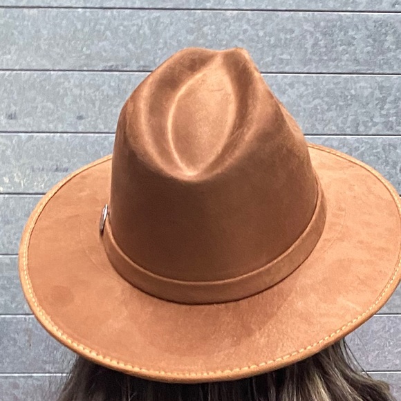 Joanna Indiana Suede Flat Brim Hat Camel display picture 2